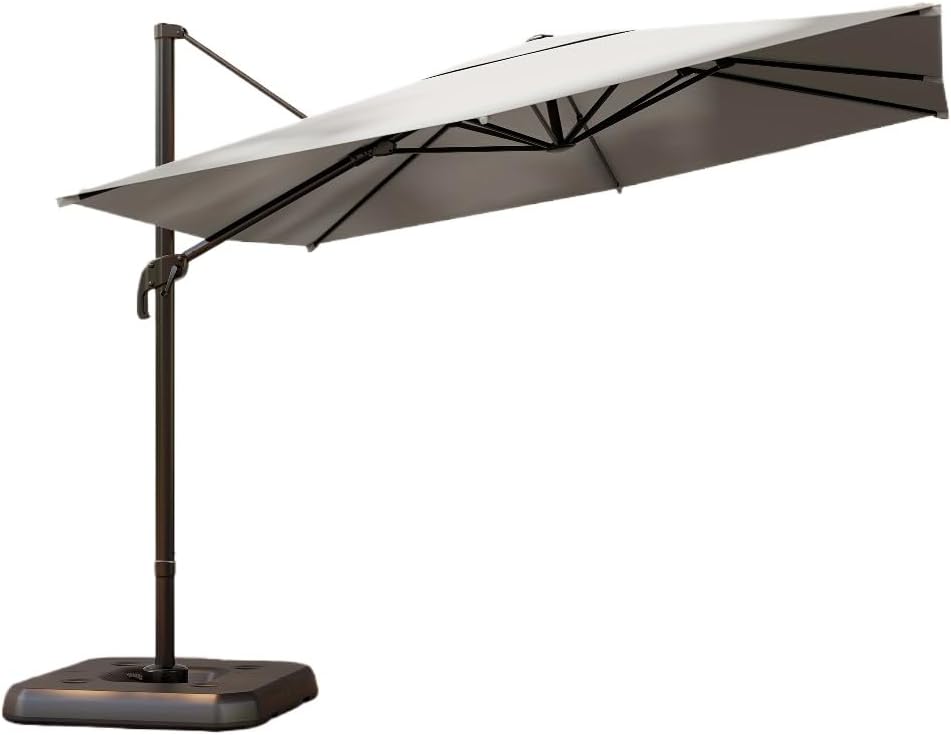 SAZDFY 10 FT Cantilever Umbrella, Large Patio Umbrella, Hanging Rectangle Offset Umbrella with 360°Rotation Tilting Umbrella, Offset Design for Patios, Backyards, Pools