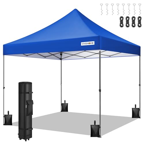 VIVOHOME Carpa Plegable Pop Up para Exteriores de 3x3 m con Bolsa con Ruedas para Camping Picnics Fiestas Eventos en Jardín