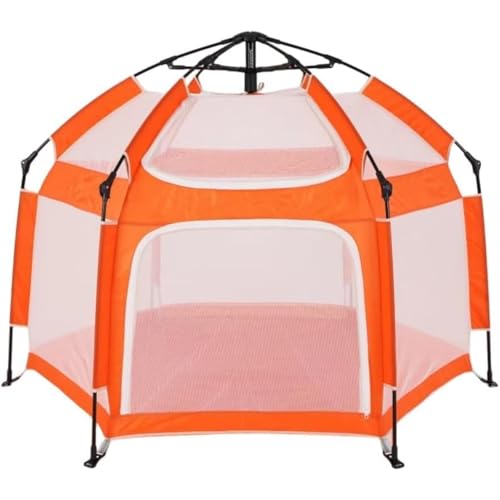 ベビーサークル キッズテント 折りたたみ 六角形 ベビーフェンス 子供用テント コンパクト 洗える可能収納便利 持ち運び便利 室内遊具 屋外遊具 組み立て不要 出産祝い プレゼント 洗える たためる 省スペース 持ち運び便利 収納バッグ付き ベビー用品 赤