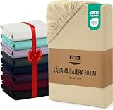 Utopia Bedding Sabana Bajera 135x190x30 cm - Beige - Bolsillo Profundo - Microfibra de Poliéster Cepillado (Cama 135)