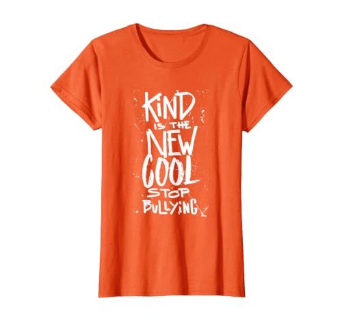 Kind is the new Cool - Stop Bullying - Anti Bully Kindness T-Shirt, Women, Orange, X-Small