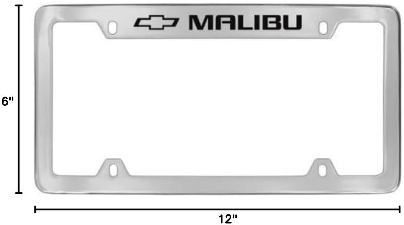 Chevrolet Malibu Chrome Plated Metal Top Engraved License Plate Frame Holder