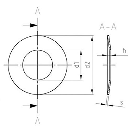 Tellerfedern DIN 2093 1.4310 35,5X18,3X0,9 (VPE 50 Stk)
