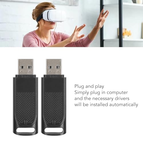 Image of 2 Pack Portable VR USB Dongle Receiver, Wireless Receiver for Valve Index Controllers Vive Tracker, with USB Extension Cable for SteamVR (Transparent Black)