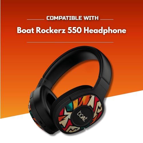 Image of Crysendo Headphone Cushion for Boat Rockers 550 Headset Replacement Ear Cushion | Earpads, Ear Cups Soft Protein Leather, Superior Noise Isolation Memory Foam (Black) (Cushion+Headband)