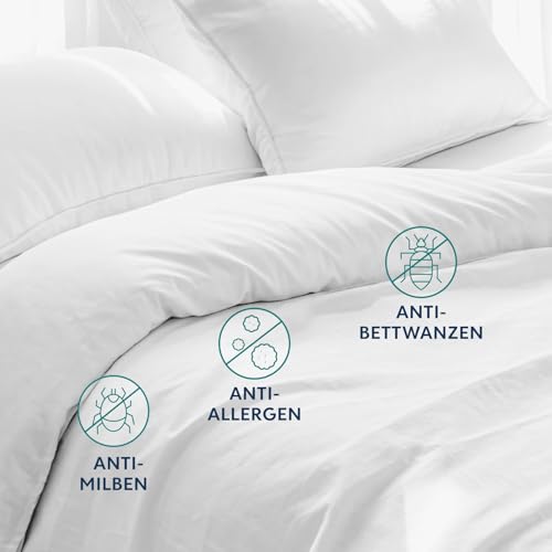 Dreamzie - Milbenbezug Bettdecke 155x220cm - Encasing - Allergiker - Weiß – Ansicht 6
