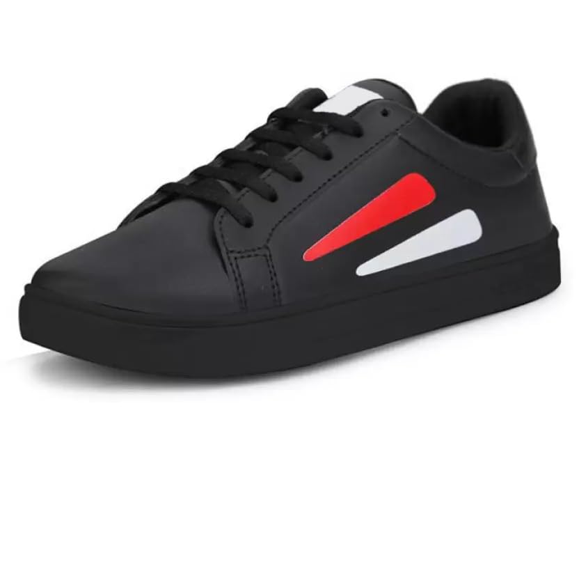 World Wear Footwear Stylish Casual Sneakers Sports Running Shoes for Men's-(Black-BAZR-9575-P) 3 412lFWBCsbL