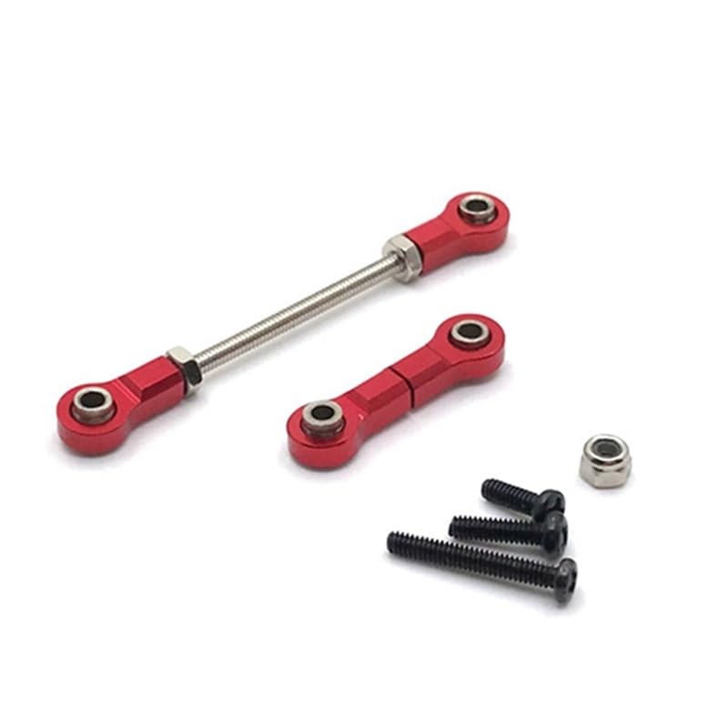 YNIGYSCEK Metal Servo Link Rod Steering Link Rod for Wltoys K969 K979 K989 284131 Mini-Q Mini-Z Mini-D 1/28 RC Car Upgrade Parts(Red)