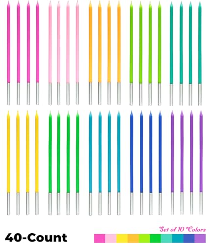 40 Count Rainbow Birthday Candles