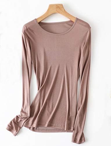 women's silk long underwear tops