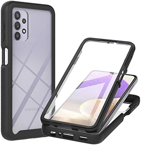 IVY Galaxy A32 5G 3in1 Heavy Armor Rugged Case with Built-in Screen Protector for Samsung Galaxy A32 5G Case - Black