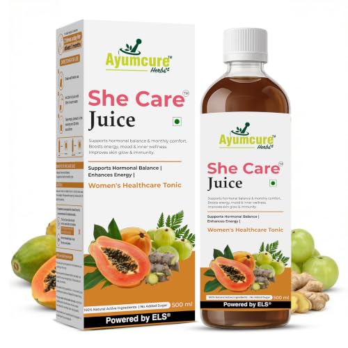 Image of Ayumcure She Care Juice for Women, 500ml | Supports Hormonal Balance, PCOS /PCOD Support & Regular Menstrual Cycles | With Ashok Chaal, Papaya Leaf, Daru Haldi, Bel Ka Fal, Amla, Giloy & Herbs | No Added Sugar