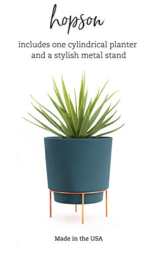 Bloem Hopson Planter W/Metal Gold Stand (Hop0683-M), Pebble Stone, 6", 6 #TOP7