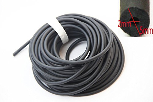Mangobuy Tubo de látex de goma 10 metros de 5mm de diámetro exterior 2mm Inner diameter elastica Bungee Slingshot Catapult Outdoor caza de repuesto negro
