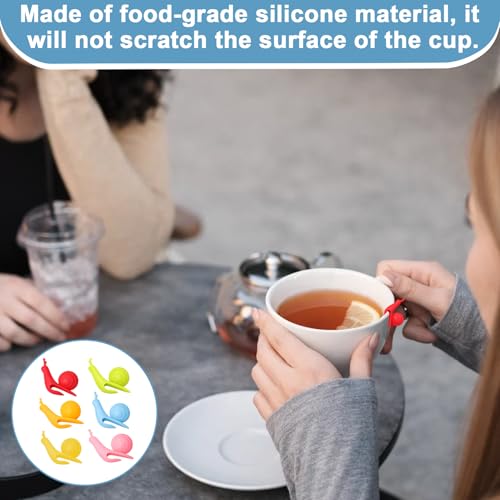 GuBaoZhuo Lot de 12 marqueurs de verre en silicone - En forme d'escargot - Réutilisables - Pour fêtes, bars, flûtes à champagne, réunions – vue 4