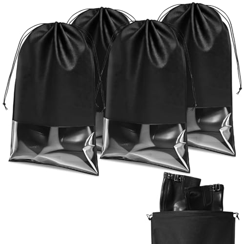 Best Boots for Pures Osrs: Ultimate Boot Bags Reviewed 15 Cutecrop 4 Pcs Tall Boot Bags for Travel, Non Woven Shoe Storage Organizer, Black Shoe Bags with Rope, Large Boot Protector Cover Pouch