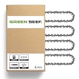 GREEN SEEK 8 Inch Chainsaw Chain 4 Pack, 1/4' Pitch .043' Gauge 45 Drive Links, Semi Chisel Replacement Chains for Mini Electric Chainsaws, Pole Saws and Pruning Trimmers
