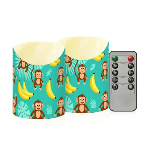 Velas de cera sin llama de monos animados para regalar en decoración de baños divertidos