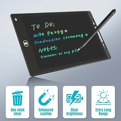 Magnetic Dry Erase Board for Fridge, 9.86.7 Small LCD Writing Tablet Blackboard Grocery to Do List Magnet Pad Black White Whiteboard Adult Chore Chart Refrigerator Digital Notepad Message Center