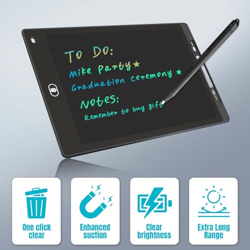 Image of Magnetic Dry Erase Board for Fridge, 9.8 inchx6.7 inch Small LCD Writing Tablet Blackboard Grocery to Do List Magnet Pad Black White Whiteboard Adult Chore Chart Refrigerator Digital Notepad Message Center