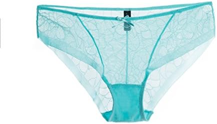Annajolly Women's Lace Low Rise Transparent Hipster Panties Aqua Large