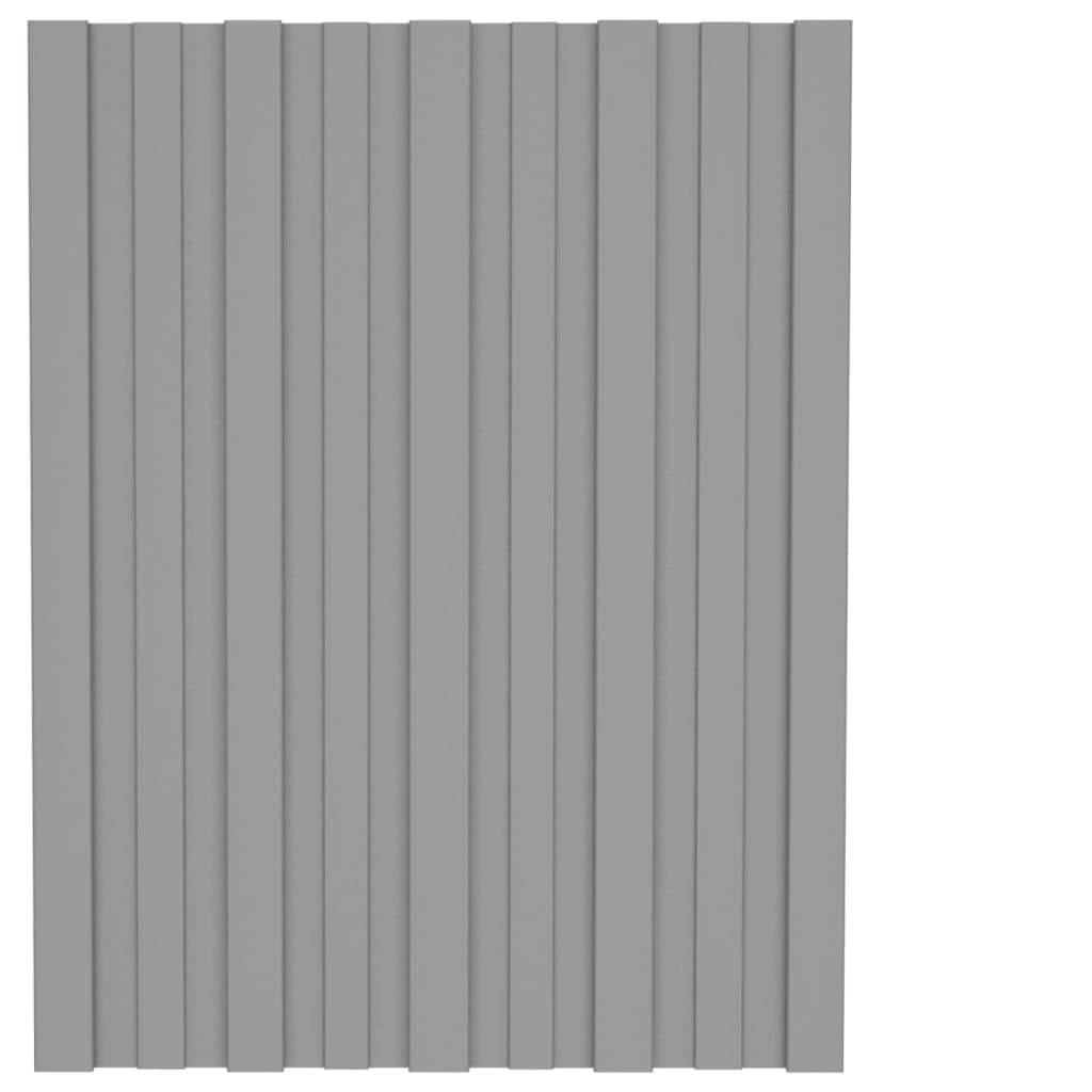 Sprzęt, materiały budowlane, pokrycia dachowe, panele dachowe, 12 szt., stal ocynkowana, szara, 60 x 45 cm