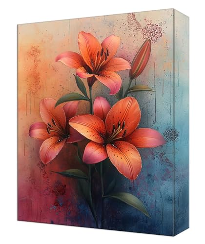 数字油絵 植物 花 ペイントバイナンバーキット キャンバスに 初心者向け (フレームレス) 3本の絵筆付き 抗?帆布 DIY アクリル 子供 Paint by Numbers キット 大人用クラフト 簡単ペイント ?公室 ホームウォールデコレーション ギフ