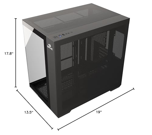 Image of Redragon - GC-623 - ATX Gaming PC Case - Micro-ATX, Mini-ITX (Support backplug Mother Board) - 270 Degree Full View Tempered Glass