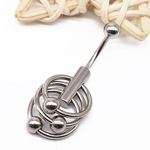 TOOLSSIDE Industrial Piercing Jewelry - Vch Jewelry Vertical Hood 14g Septum Ring Stainless Steel Curved Barbell for Genital Piercing