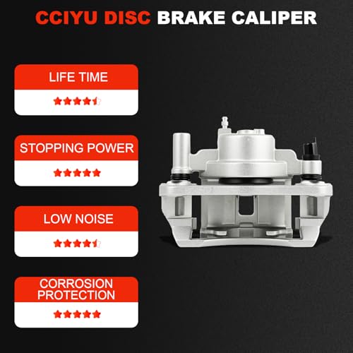 Image of cciyu Front Left Disc Brake Caliper Assembly w /Bracket 19B2608 | For Ford,For Mazda - For 626 1993-2002,For MX-6 1993-1997,For Probe 1993-1997,For Protege 1999-2003,For Protege5 2002-2003