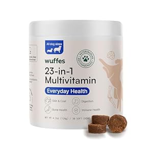 Wuffes 23-in-1 Chewable Dog Multivitamin&Supplements – Dog Multivitamin for Small&Large Breed – Pet Vitamins and Minerals for Coat, Heart, Hips&Joints, Digestion&Immune System, 30 Soft Chews (23-in-1)