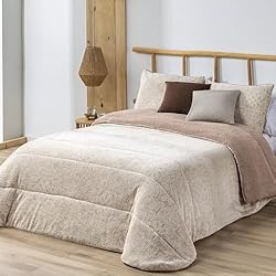 Ugg Edredon Edredón Borreguillo Doko 063 con Relleno de Fibra de Manterol para Invierno (Cama 150/160 cm, Beige)