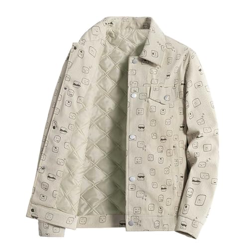 Men's Casual Jackets Stylish Corduroy Winter Outerwear Comfortable Thickened Design for Everyday Wear