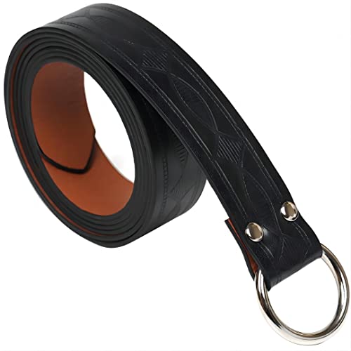 PU Leather Medieval Viking Belt 190cm Long Belt with Pattern Cosplay Accessory for Men and Women