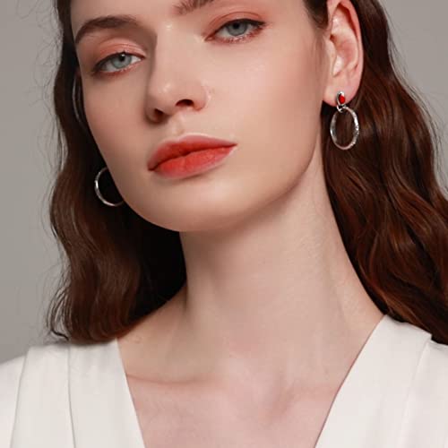 Colloca Orange Spiny Oyster Earrings For Women Girls, Orange Dangle Hoop Earrings, Jewelry Gifts Box Included #TOP1