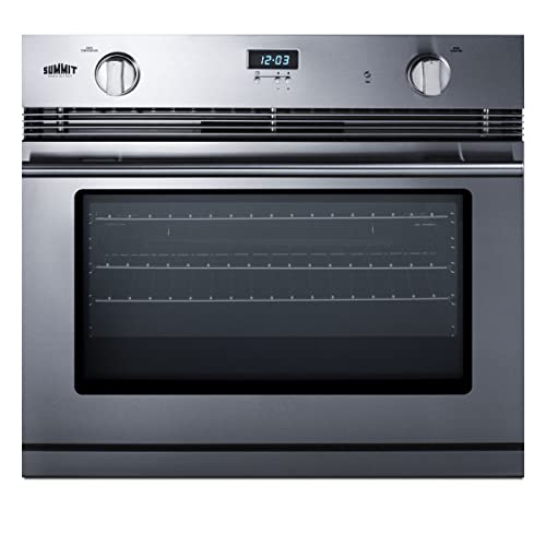 Summit Appliance SGWOGD30 30' Stainless Steel Gas Wall Oven w/ LP Conversion Kit Included, Electronic Ignition, Large Window, and Adjustable Shelves