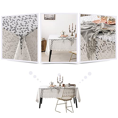 Koronkowy obrus do jadalni Biały Tabela Koronki Dekoracyjne Hotel Wedding Party Dekoracja stołu jadalnego Dekoracyjna tkanina Home Decor Lace Tablecloth, 4 Styl(D,110 * 150cm)