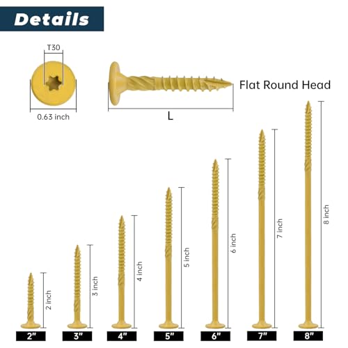 Tornillos de madera #14 x 5 pulgadas pack 30 unidades miniatura 4