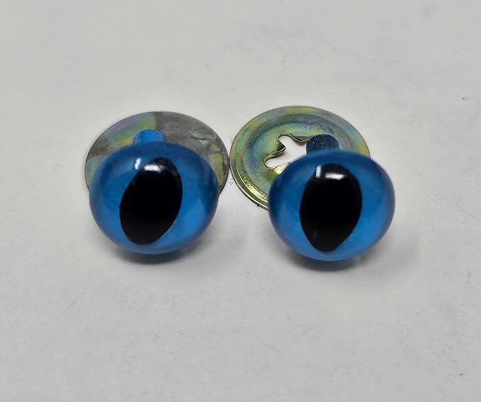 Generic 9mm Cat Eyes Plastic Kitty Safety Eyes for Craft Crochet Amigurumi Dolls or Puppets (Bulk Pack of 144) (Blue)
