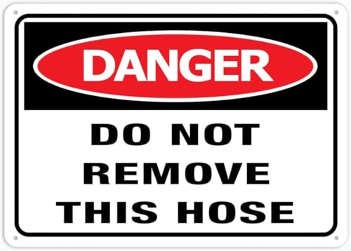 Zeasdacu Fixed Hose No Unauthorized Removal Sign, Weather Resistant Aluminum Pre-Drilled Holes, Utility Regulation Plaque for Workplace Industrial Yard Equipment Area 12"x8"