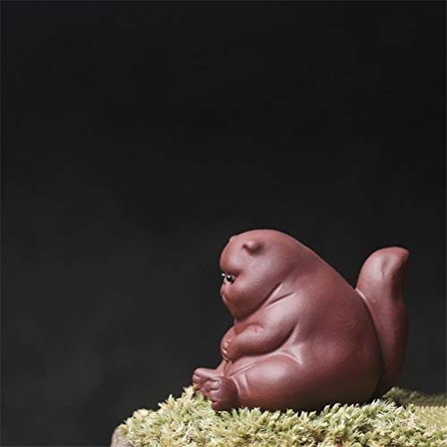 SCE Purple Clay Angry Cat Tea Pet