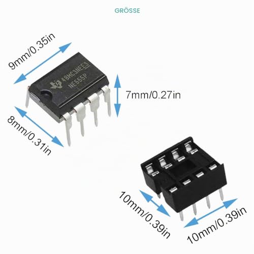 NE555P Precision Timer Single NE555 Timer IC NE555P Pulse Generator, 50 Stück