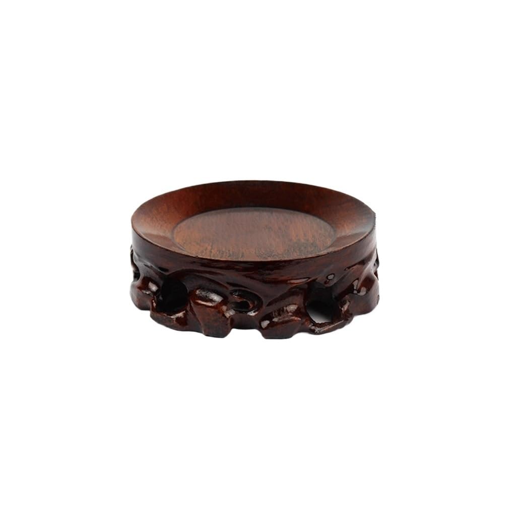 MPOPO Bonsai Pedestal Solid Wood Base Round Flowerpot Vase Fish Tank Buddha Statue Ornaments Wooden Vase Display Stands Pedestal Base