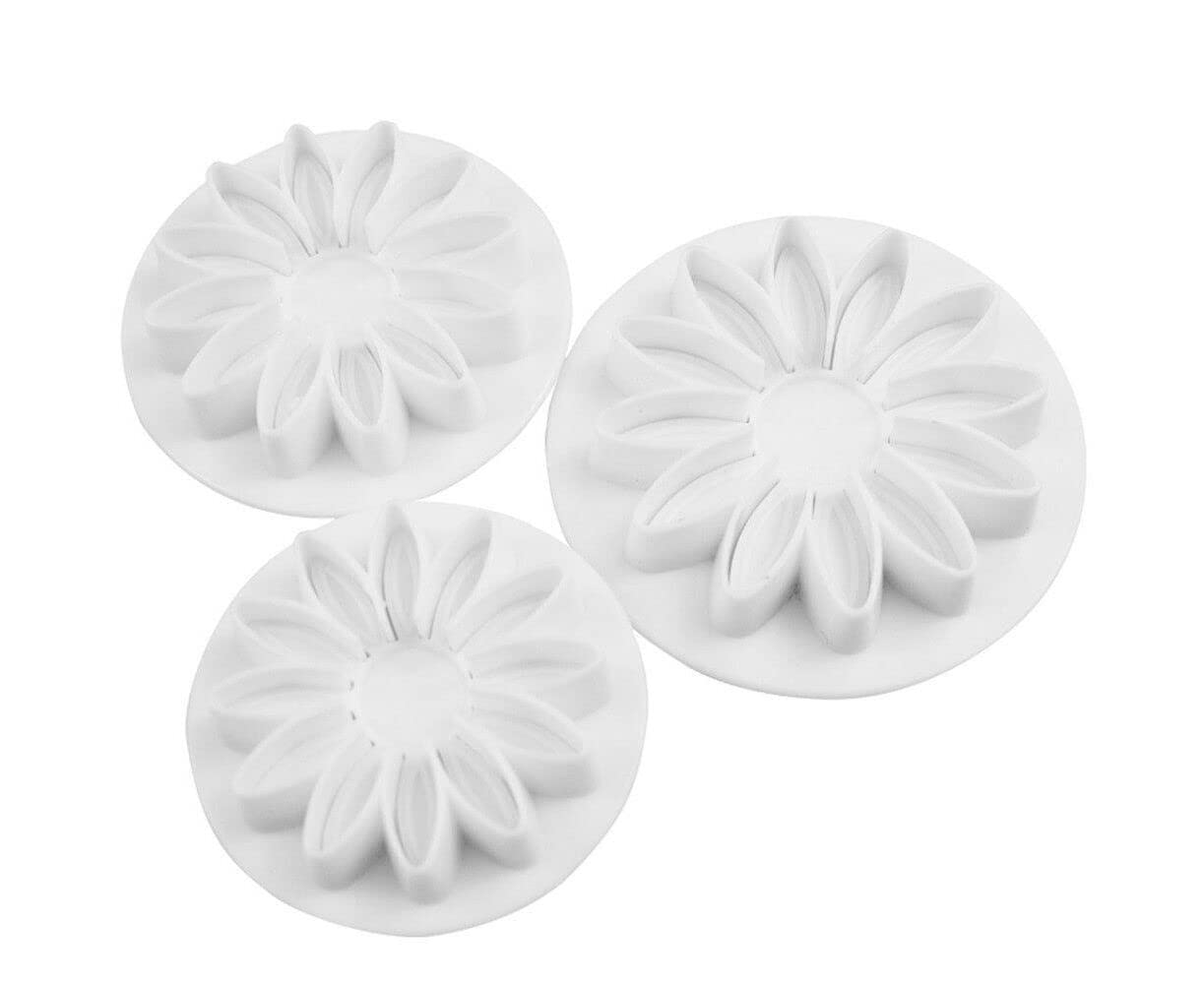 3PCS Sunflower Fondant Mold Spring DIE Plastic Sugar Cakes Baked Biscuit Cookies Decorating Modeling Tools Kitchen Gadgets