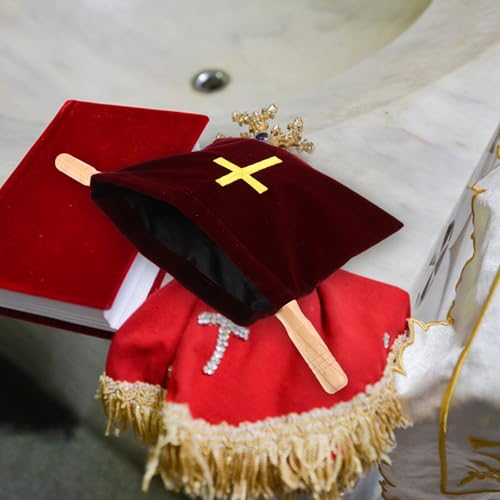 Bolsa de ofrendas Toyvian bordada con estructura noble de madera de iglesia 6