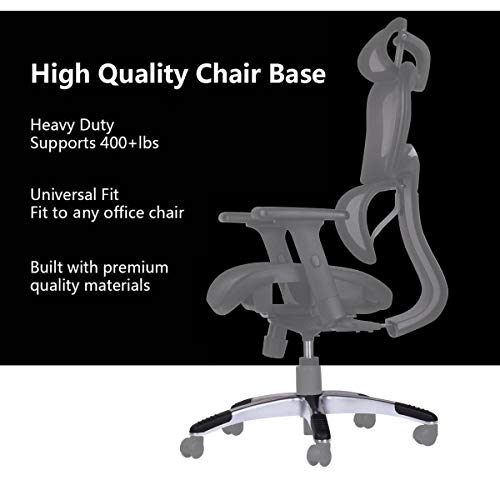 Duramont Office Chair Base Replacement - Heavy Duty Base To Replace Any Chair Bottom - Strong Aluminum Metal Legs Help Your Desk Chair Last A Lifetime - Universal Standard Size 28" Inch #TOP2