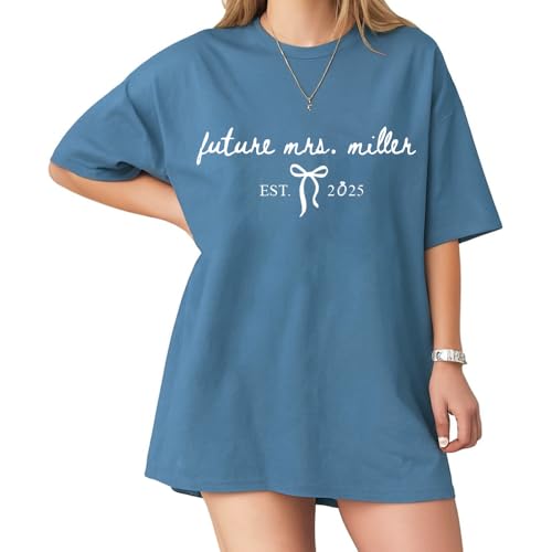 Image of Future Mrs. Engagement Shirt, Personalized Bride to Be T-Shirt with Custom Names and Date, Bridal Shower Gift Idea