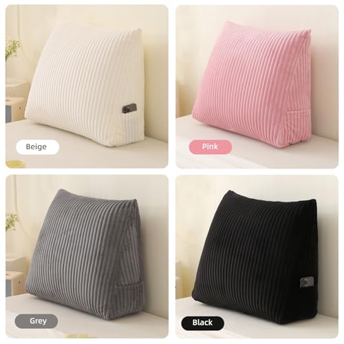 Zarnvei Corduroy Wedge Reading Pillow for Bed, 3 Sizes, 4 Colors for Bed, Sofa, Office Chair (Grey, Large 24 * 20 * 8in) by Zarnvei - Used condition - Image 5