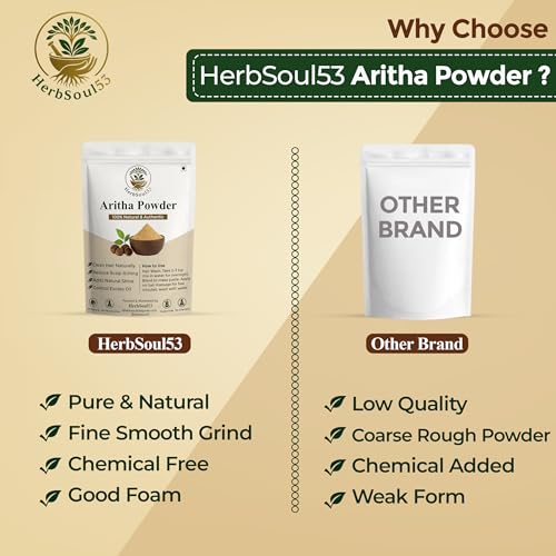 Image of Natural & Organic Reetha Powder For Hair Cleaning 200 Gram - 100% Pure Ayurvedic Aritha /Soapnut Powder | Hair Care, Strengthening, Conditioning | Sapindus Mukorossi Chemical Free Hair Mask