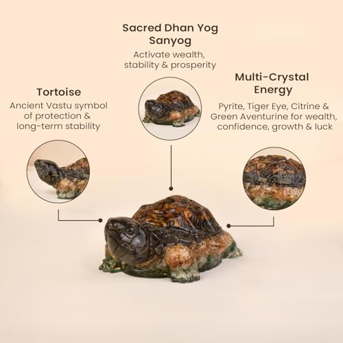Image of Astrotalk Vastu Dhan YOG Tortoise 5.5x1.5 Inch | Crystal Resin Turtle for Wealth, Success & Protection | Tortoise for Good Luck for Home | Vastu Items for Housewarming Gift | Home Decor